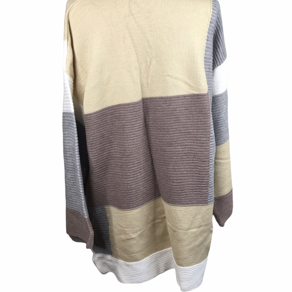 Colorblock Ribbed Open Cardigan Sweater Size Medium NWT - Picture 6 of 11